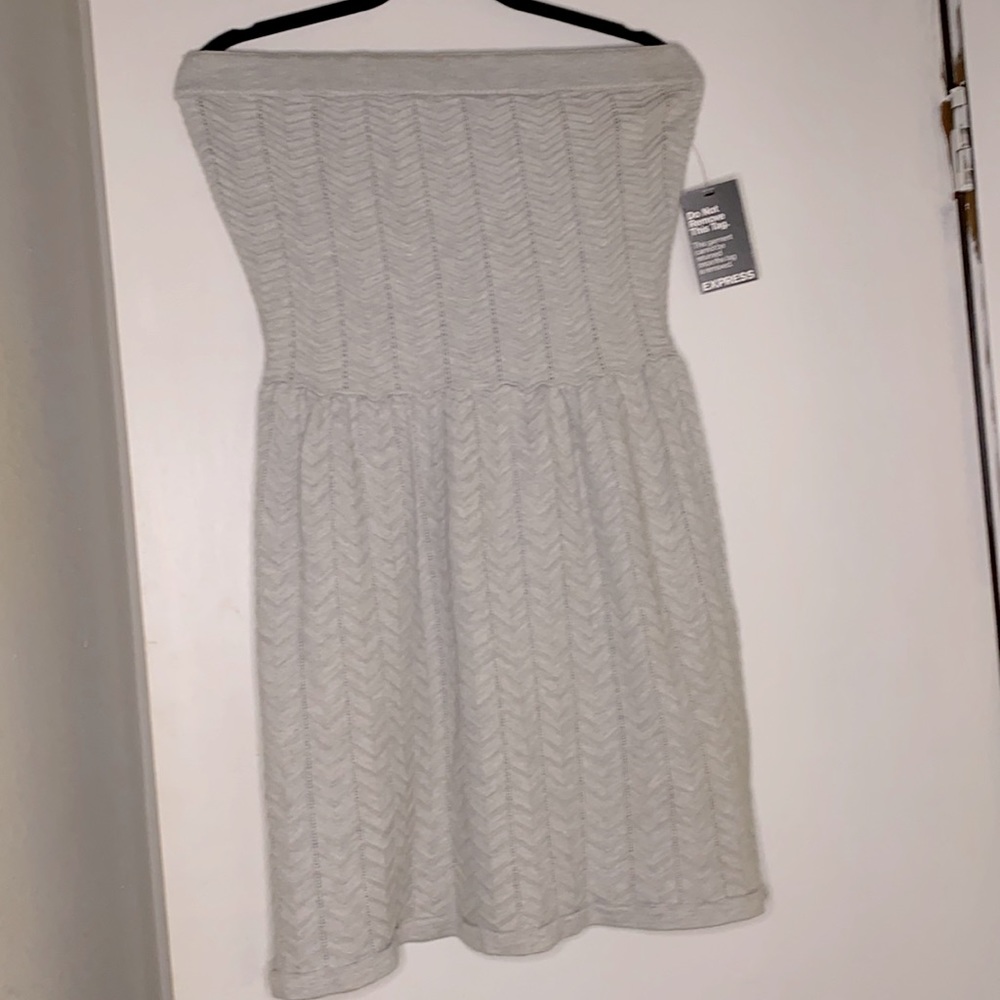 BNWT Express strapless gray sweater dress size M